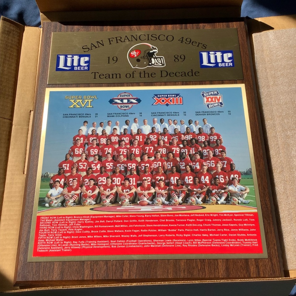 49ers Team of the Decade Plaque